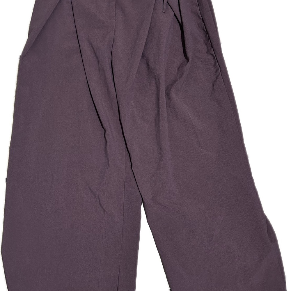 Wide Leg Purple Pants with Soft Fabric and Pleats